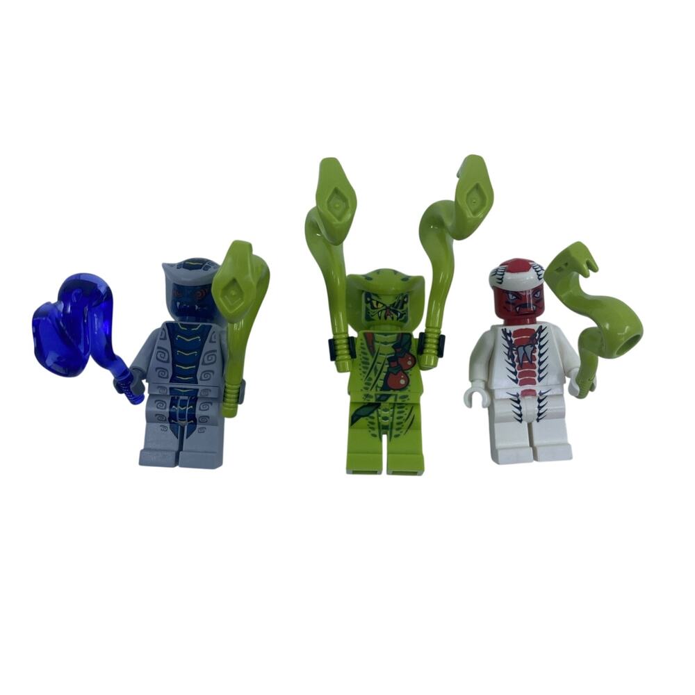 3 LEGO Ninjago Minifigures Lot Snappa Rattla Lasha Red Vials Rise of the Snakes